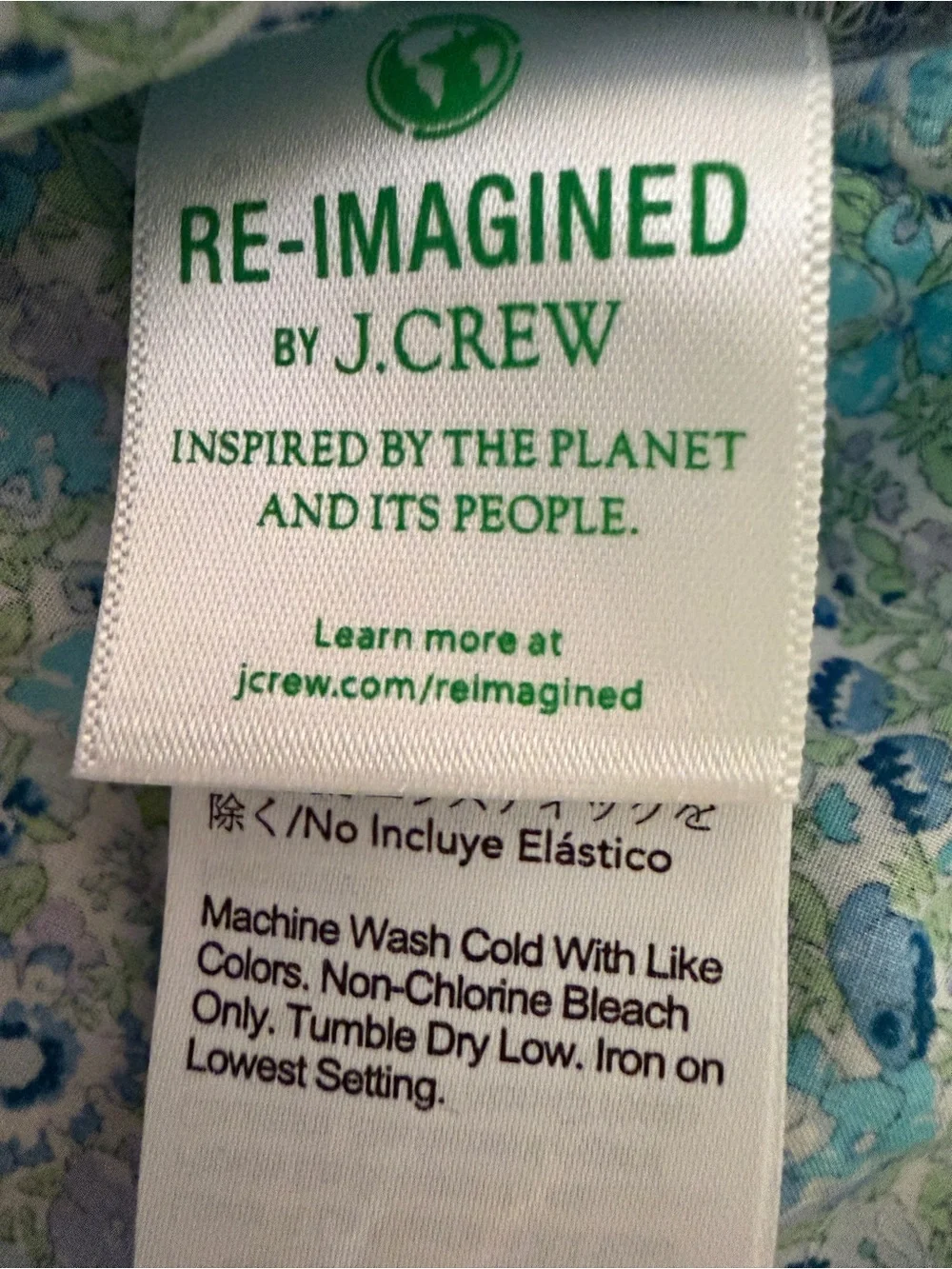 J. Crew Made with Liberty Fabric Blue Floral Smocked Sleeve Blouse Sz XXL